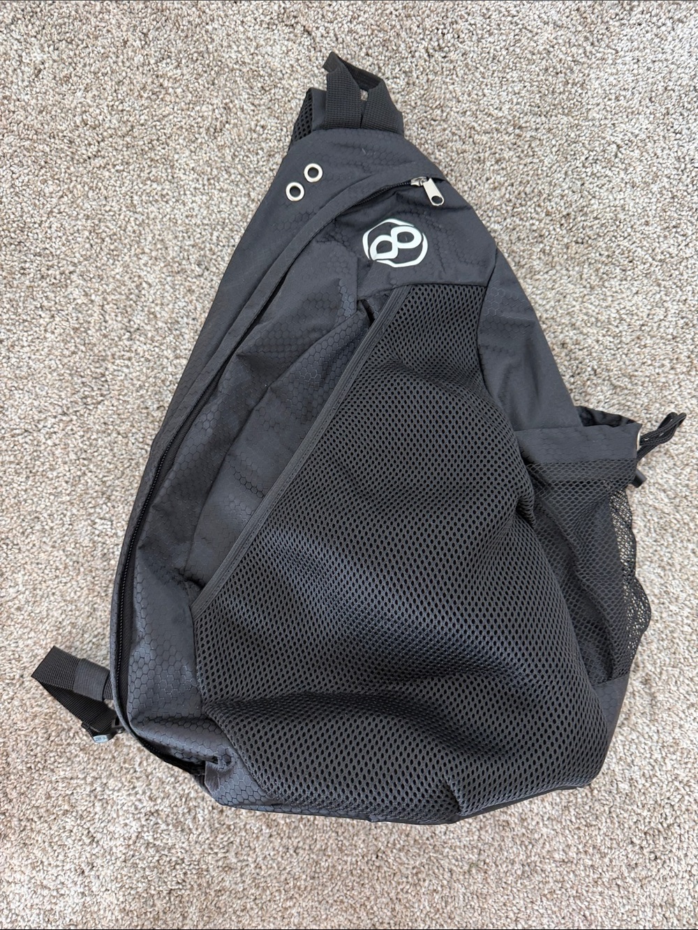 Unbranded Black Mesh Sling Backpack for Men